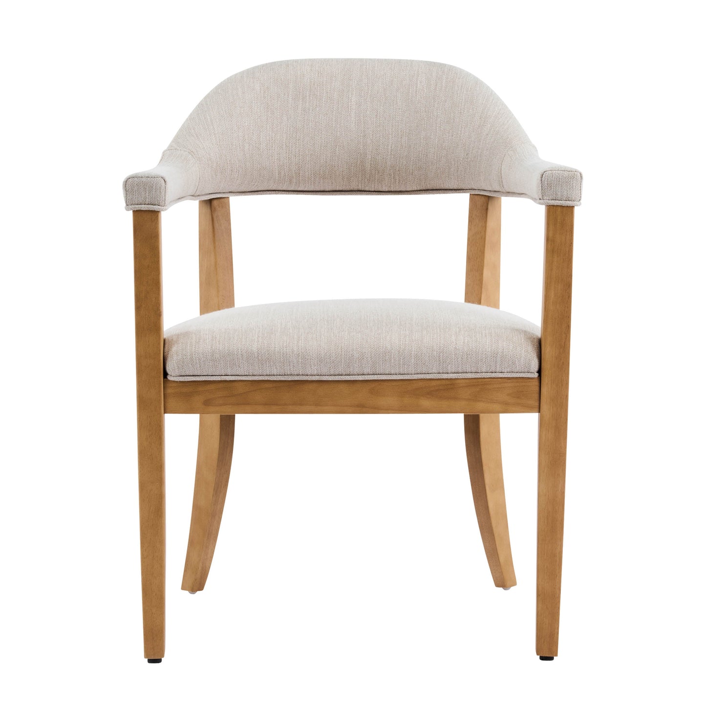 Wood Frame Upholstered Dining Chairs with Armrests (Set of 2)