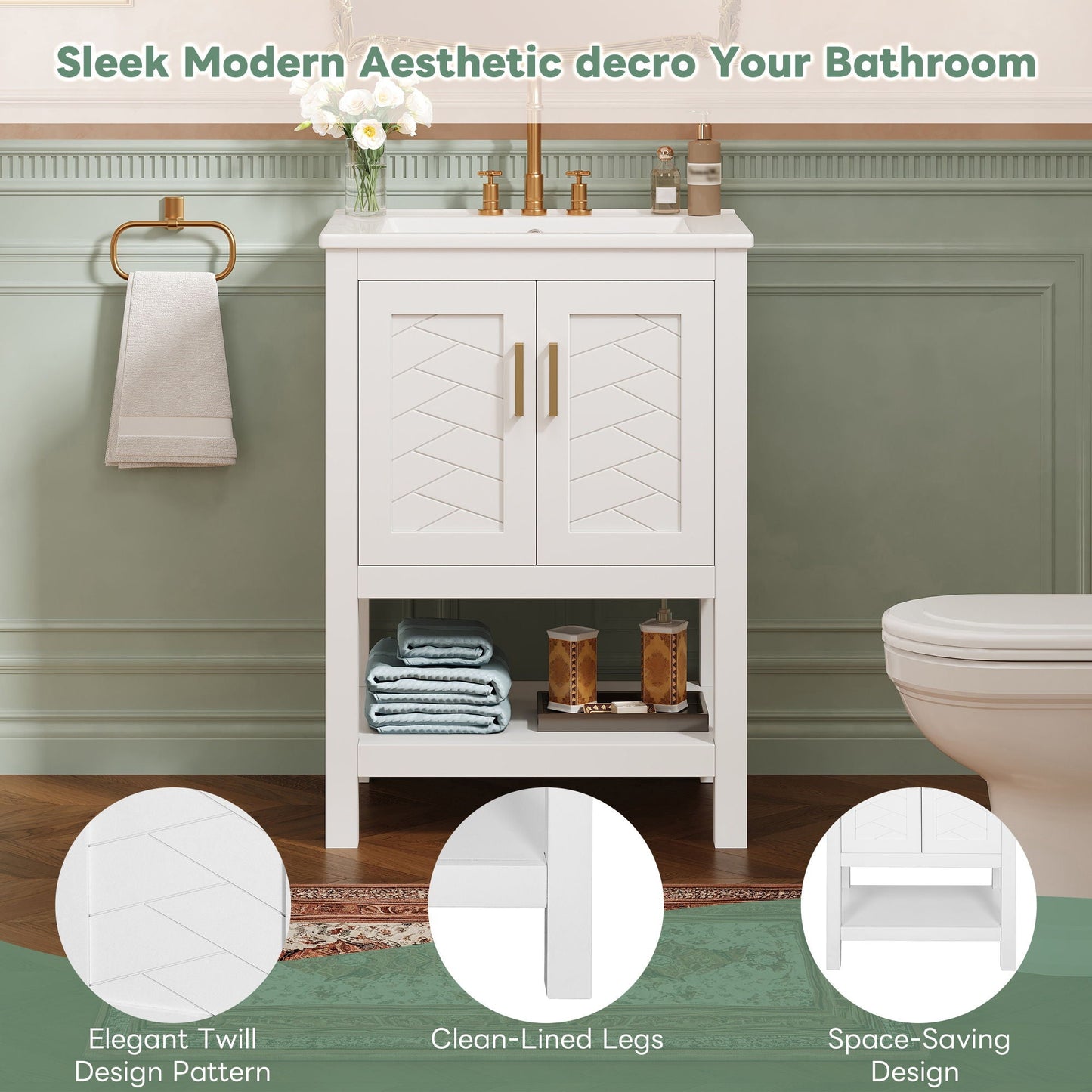 Modern Bathroom Vanity With Elegant Twill Design