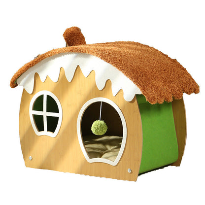 Winter Thickened Cat House Sponge Warm Pet Supplies