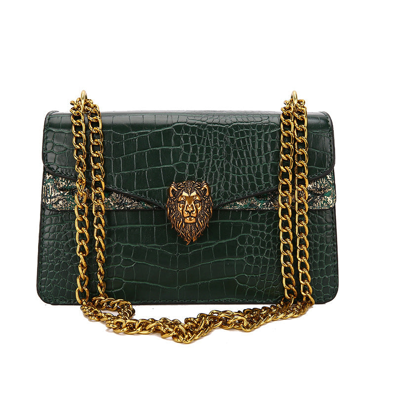 Retro Underarm Bag With Chain And Crocodile Pattern