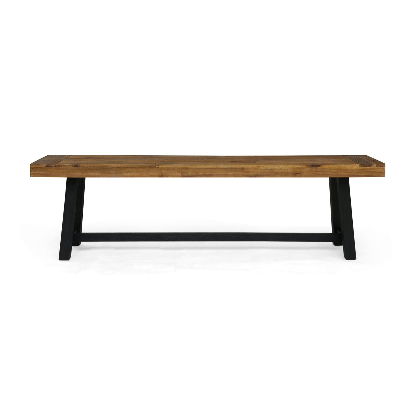 Cloud Outdoor Bench With Acacia Wood Frame And Slat Panel Design