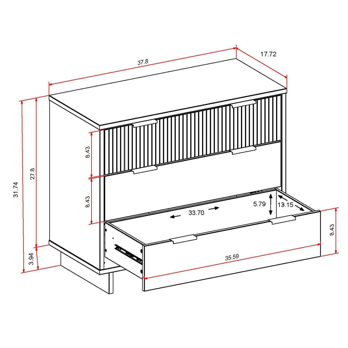 Granville - Dresser With 3 Drawers