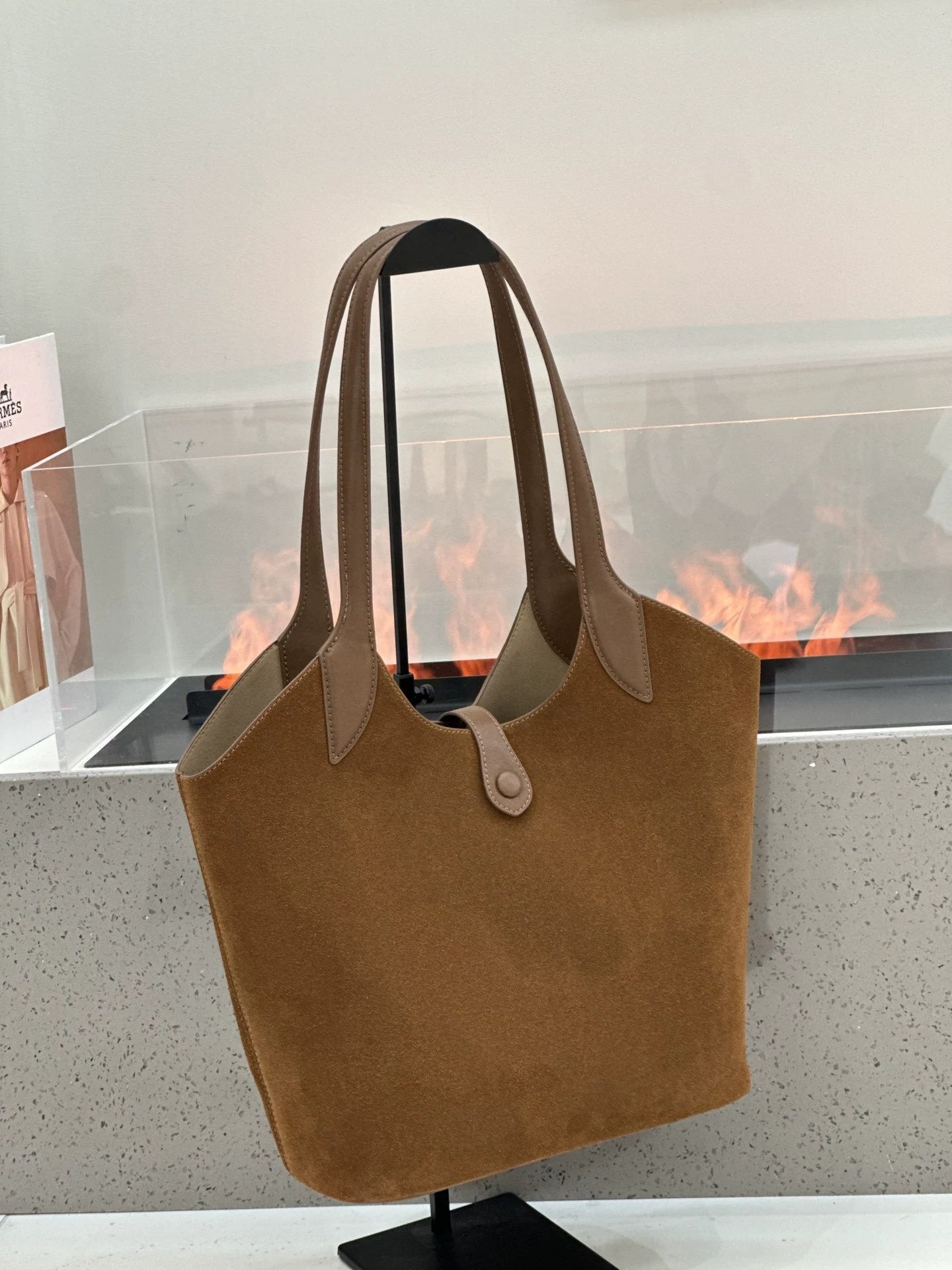 Minimalist High-end Style Basket Bag, New Autumn And Winter Genuine Leather Women's Bag, Roomy Shoulder Bucket Bag For Commuting