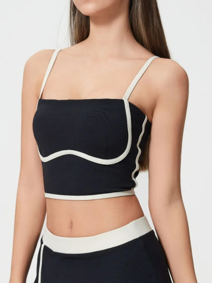 Square Neck Contrast Trim Active Cami