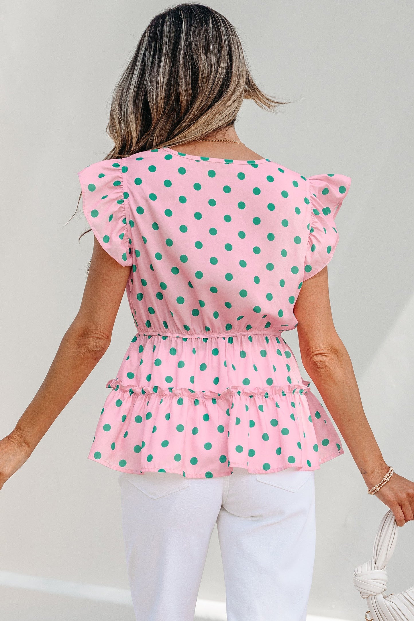 Elowyn Drawstring Tiered Babydoll Blouse