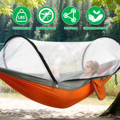 Camping Hammock with Mosquito Net - 440lbs Capacity Portable