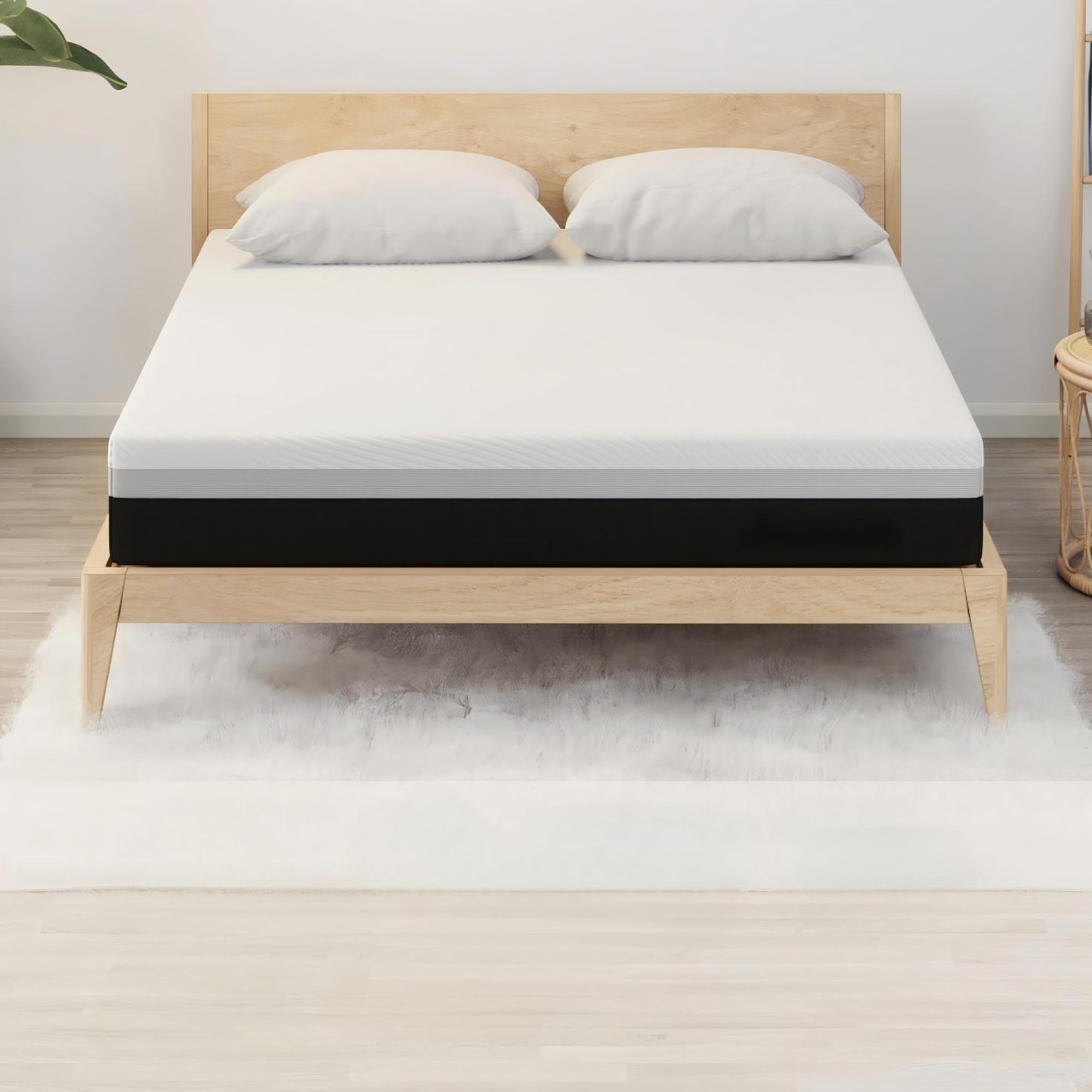 12'' Hybrid Mattress, Cooling Memory Foam & Pocket Springs Medium Firm - White - Queen