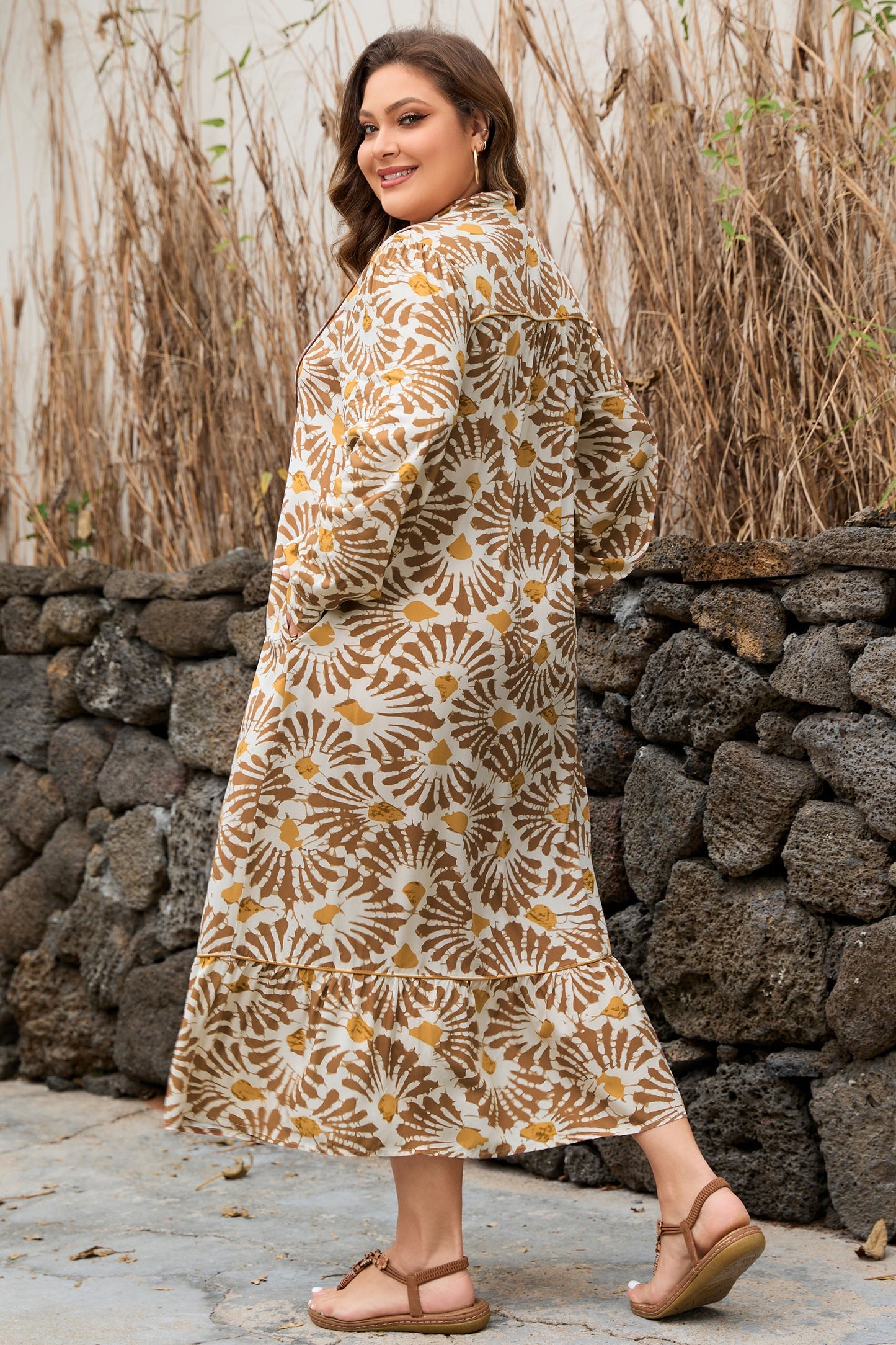 Lorelai Print Loose Long PLUS Dress