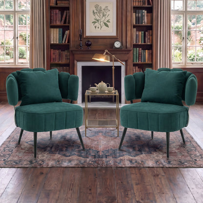 Decorative Chenille Armchair with Spring Seat Cushion