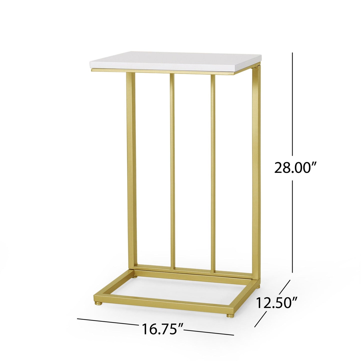 Modern Glam C-Shape End Table