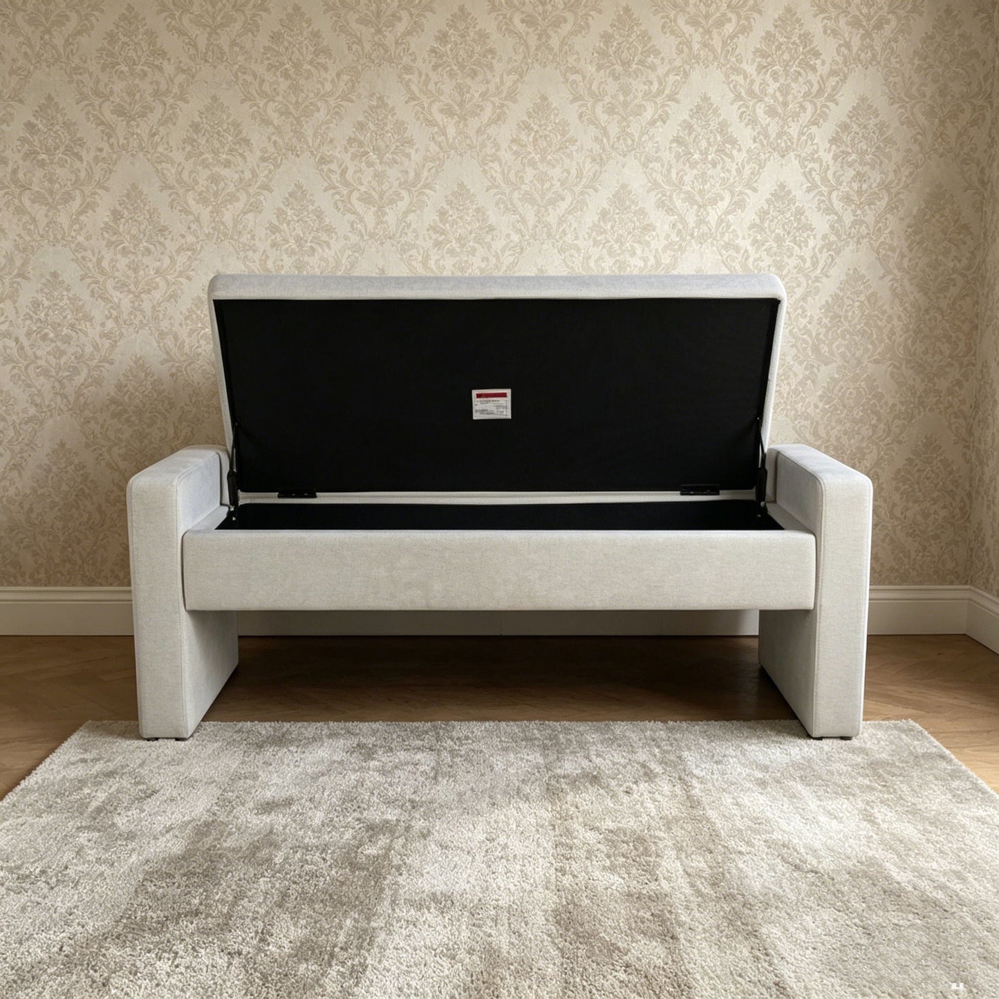 Upholstered Ottoman Bench With Storage - Dark Gray