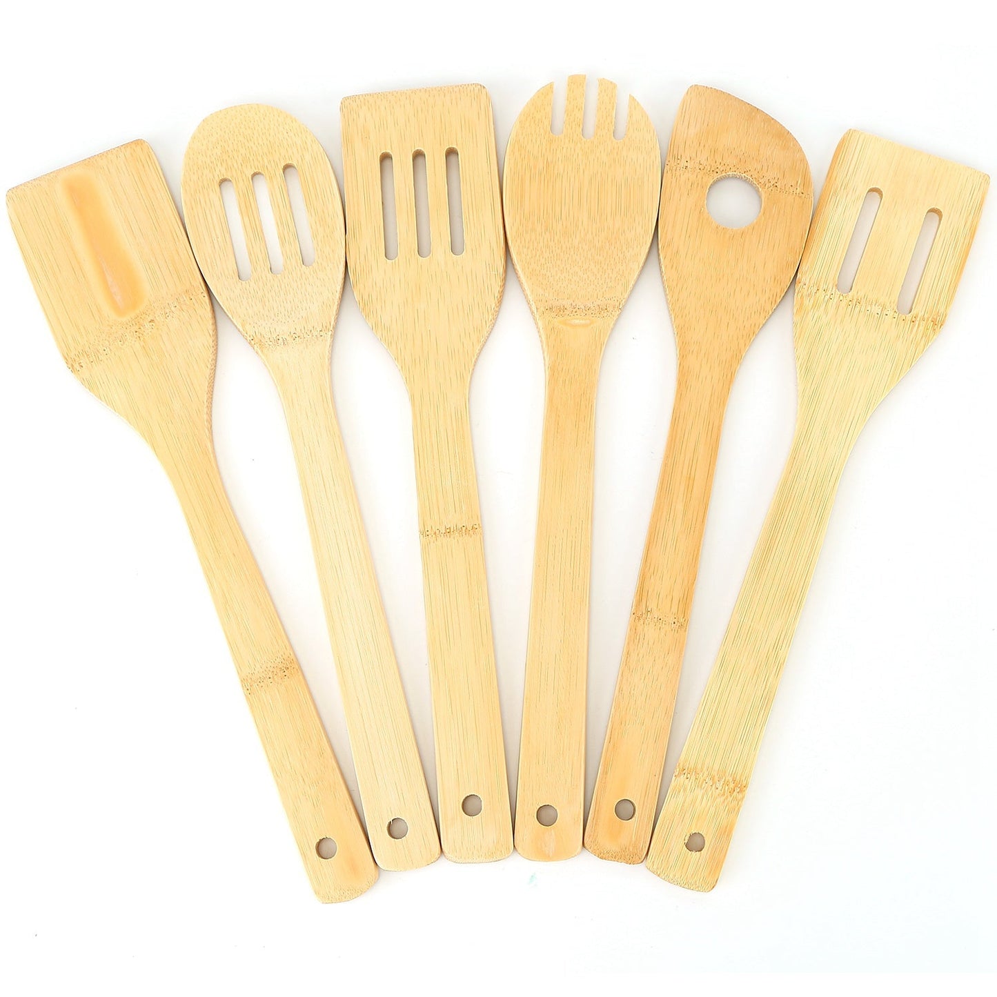 6Pcs Cooking Utensil Bamboo Wooden Spoons Spatula Kitchen Cooking Tools Nonstick Wooden Cookware Kitchen Gadgets