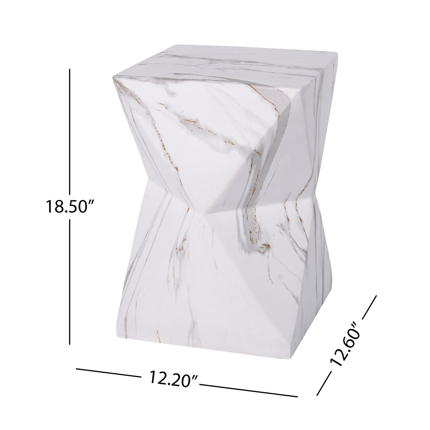 Modern Geometric MGO Side Table - Hourglass Accent Table