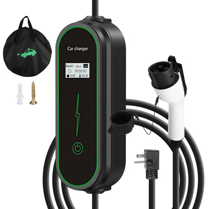 Level2 EV Charger Portable Electric Vehicle Charging Station with NEMA 6-20P PlugÊCarry Bag Fit For All J1772 EV and Hybrid Vehicles for Home and Outd