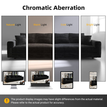 Convertible Deep Seat Sofa With Soft Pillows And Ottomans