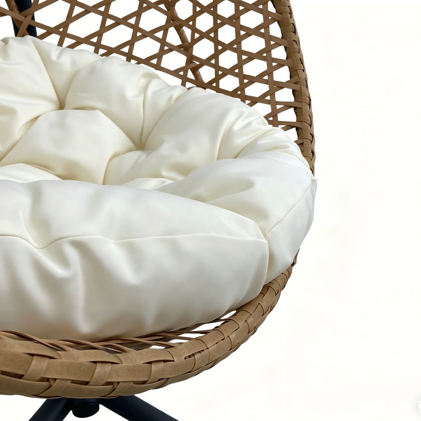 Folding PE Rattan Hanging Egg Chair with Stand
