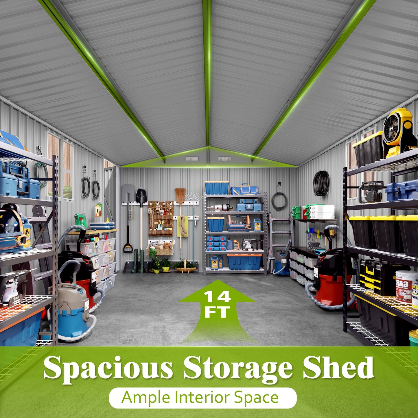 Outdoor Storage Shed With Lockable Doors