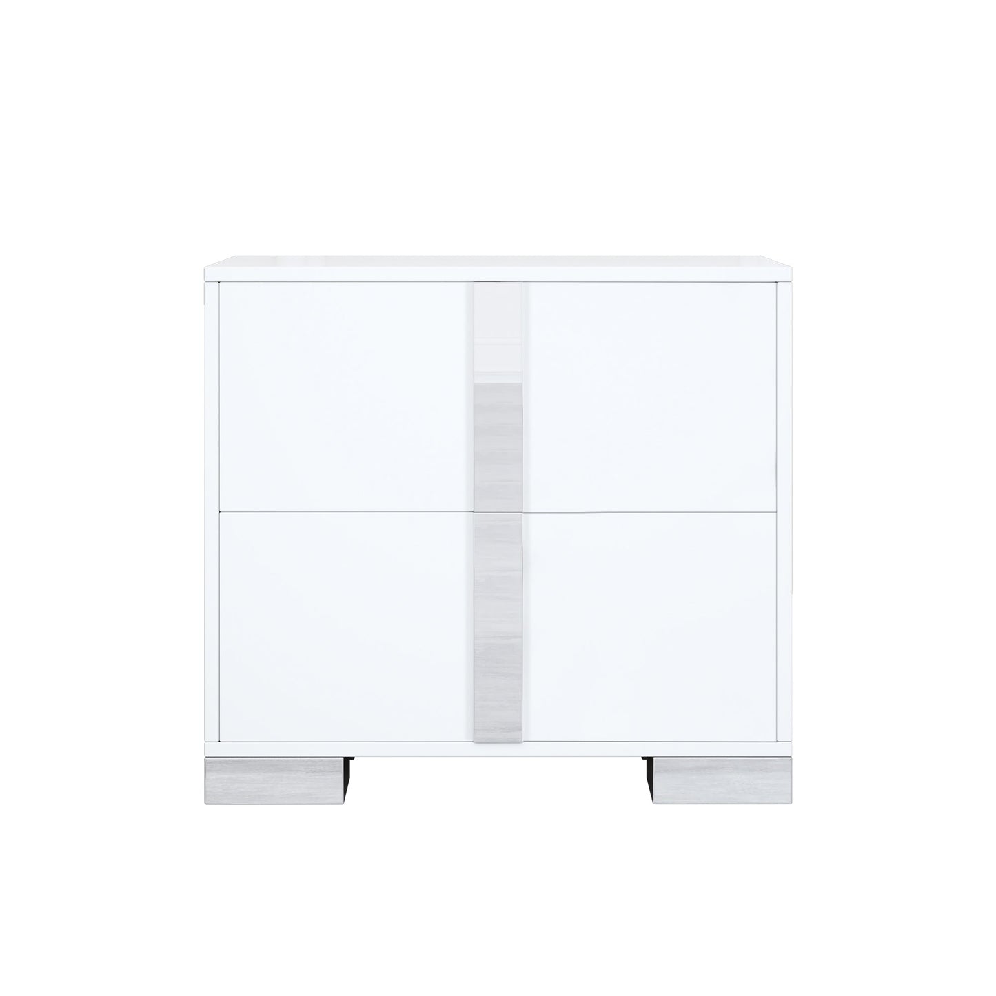 Elegant Nightstand with Metal Foot