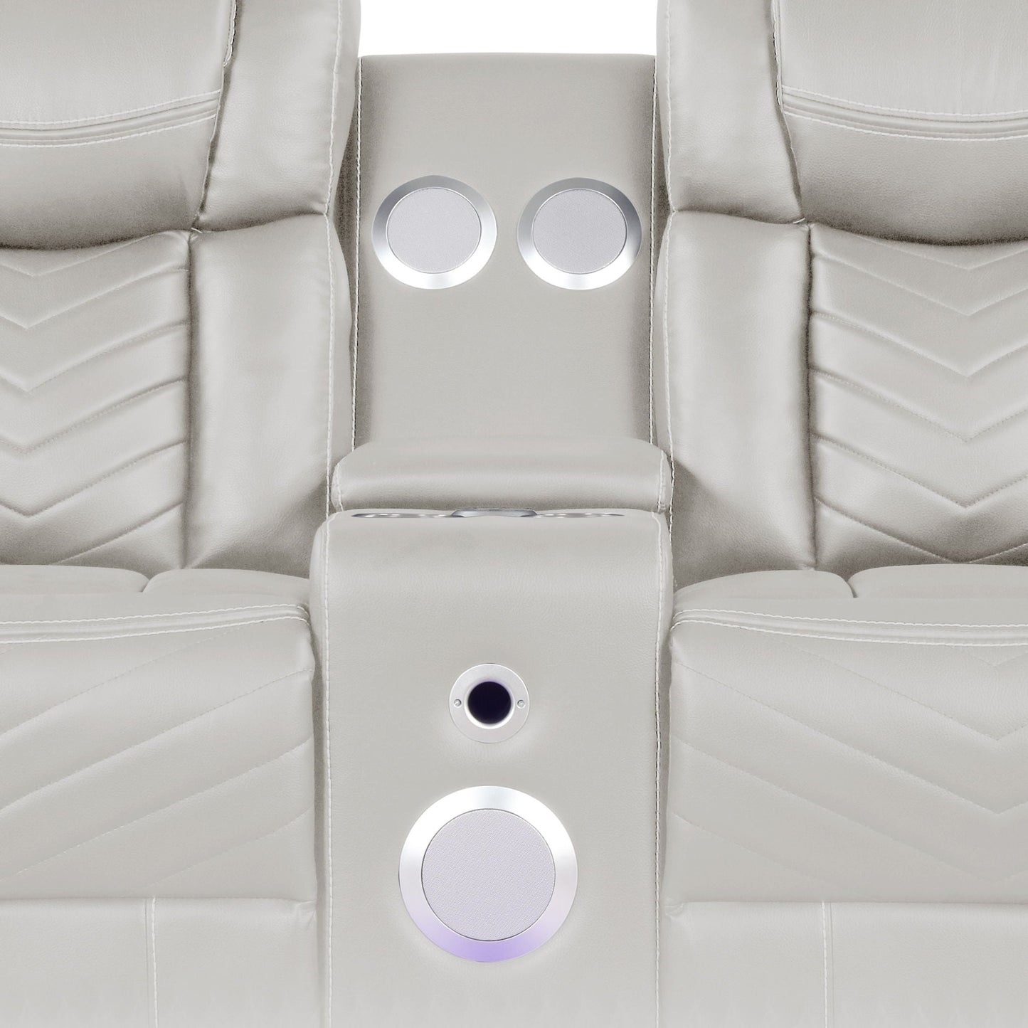 Challenger LED Power Recliner Loveseat With Console