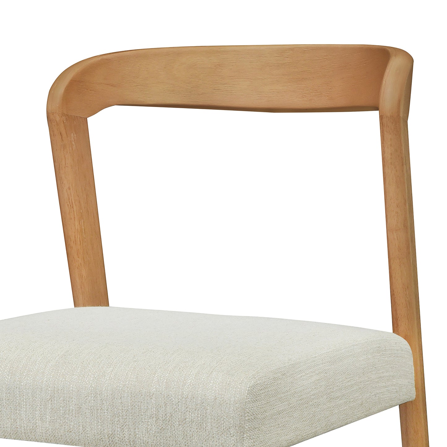 Solid Rubber Wood Counter Stools (Natural Oak + Beige) Set of 2