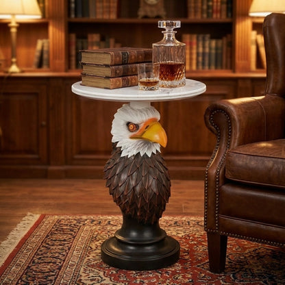 Eagle Head Accent Table Animal Statue End Table