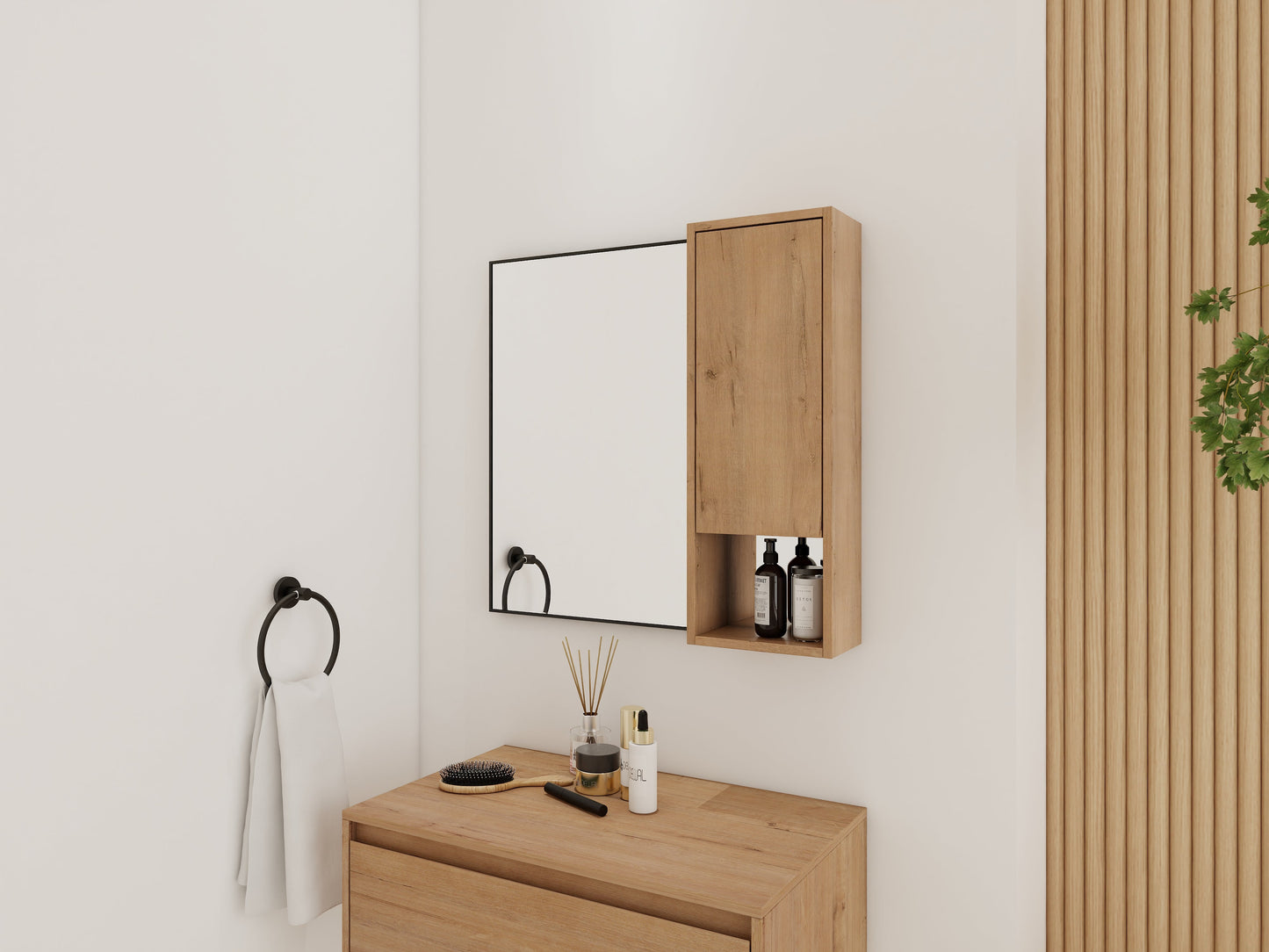 10'' Wall Mounted Bathroom Mirror Cabinet with Soft Close Door