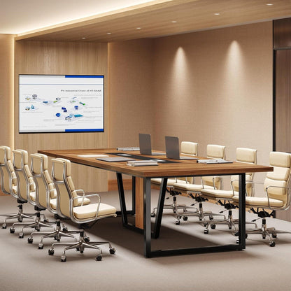 Conference Table For 8 - 10 People With Cable Management - Brown / Black