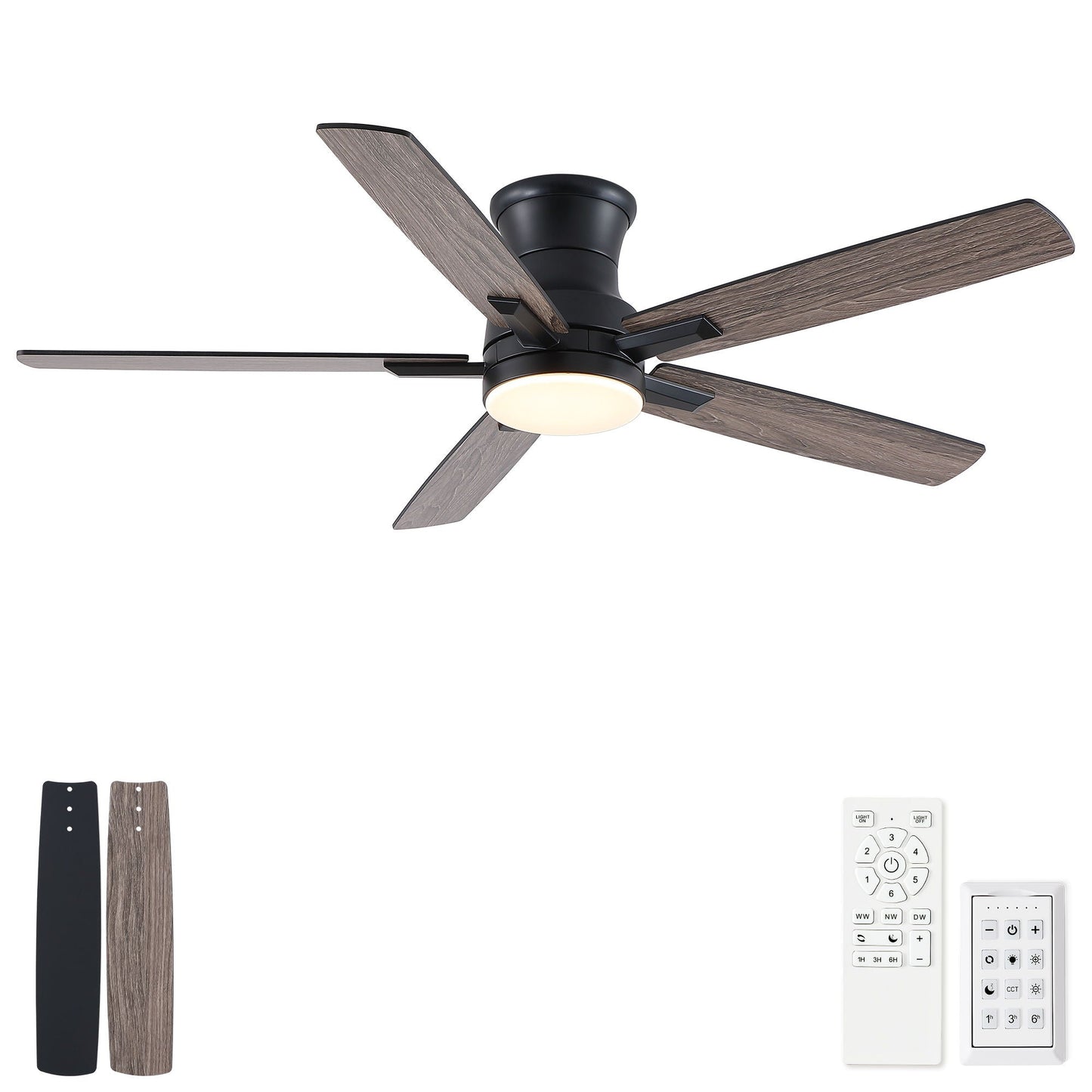 Mordern Flush Mount Ceiling Fan With Light And Remote Control
