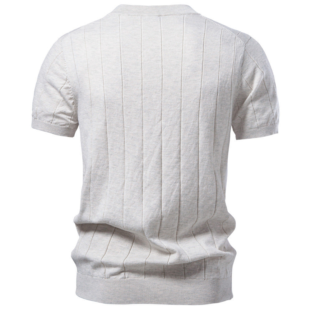 Crew-neck Business Mens Short-sleeve Sweater
