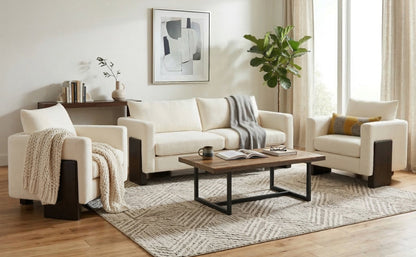 Cozy Sofa Set Oversized Comfy Cloud Sofa with Rubberwood Legs