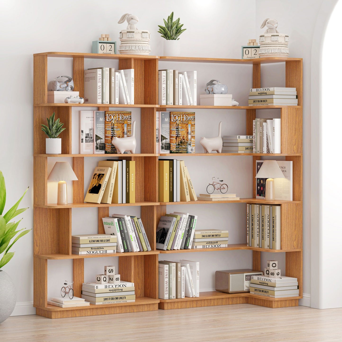 L-Shaped Design Corner Bookshelf