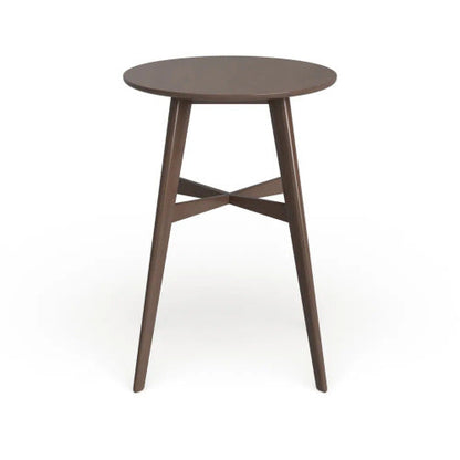 Mid-Century Modern Round Wooden Bar Table – 42" High Bar Table with Tapered Legs