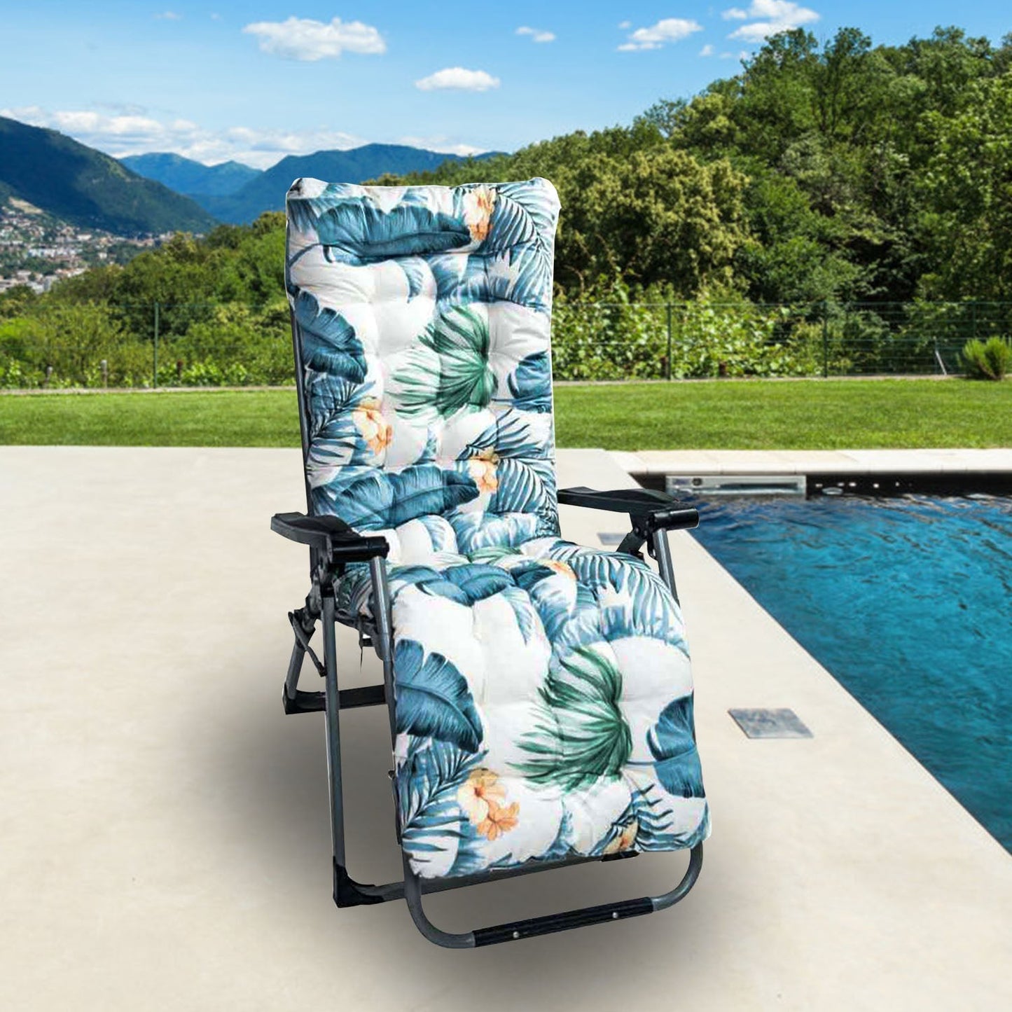 67x22in Chaise Lounger Cushion Recliner Rocking Chair Sofa Mat Deck Chair Cushion