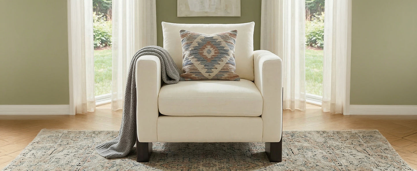 Modern Accent Chair Stylish Club Chair Armchair with Rubberwood Legs for Living Room, Bedroom, or Office