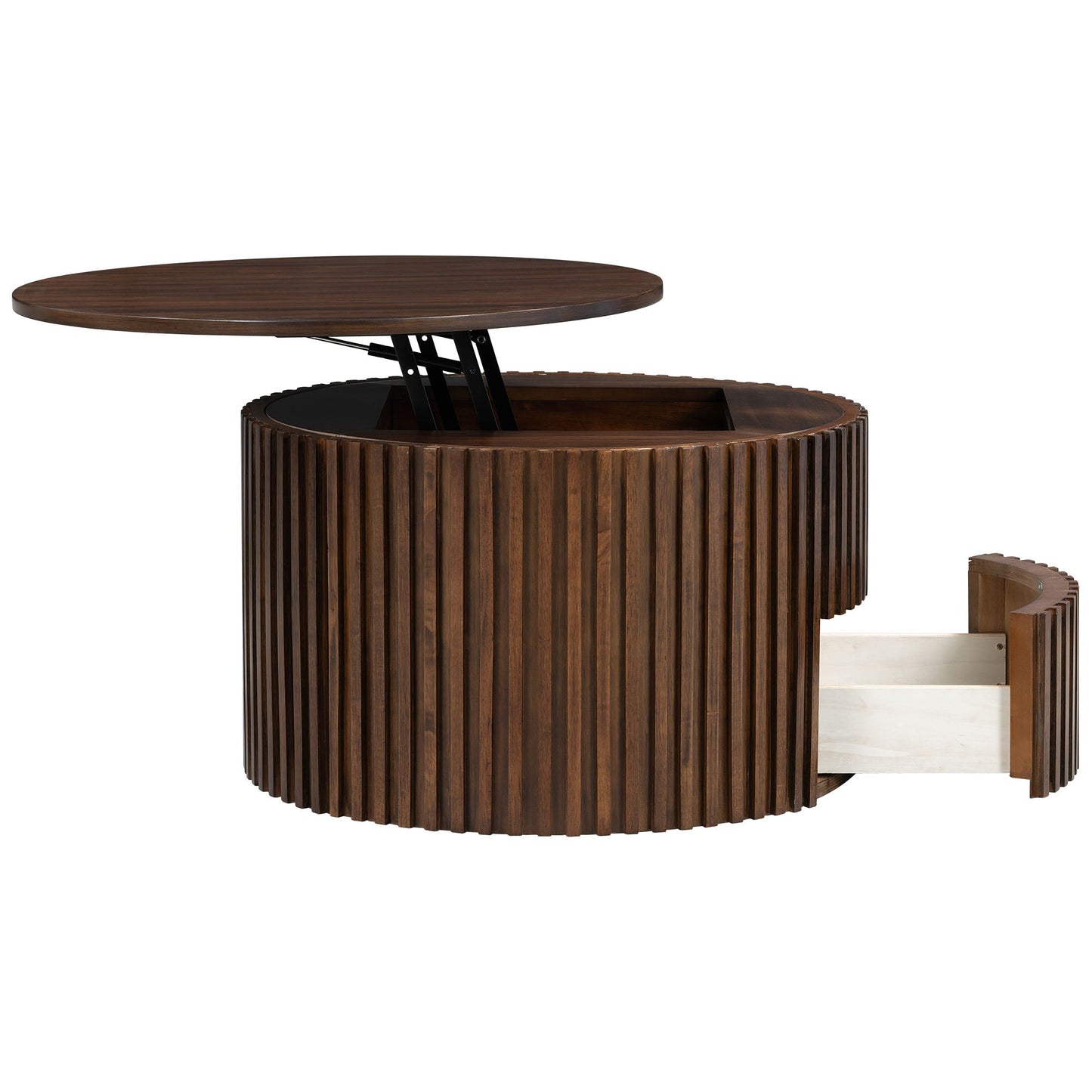 Round Lift Top Coffee Table With Hidden Storage For Living Room