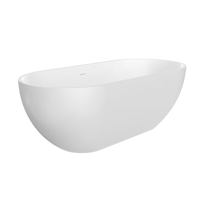63 Inch Artificial Stone Solid Surface Freestanding Bathtub