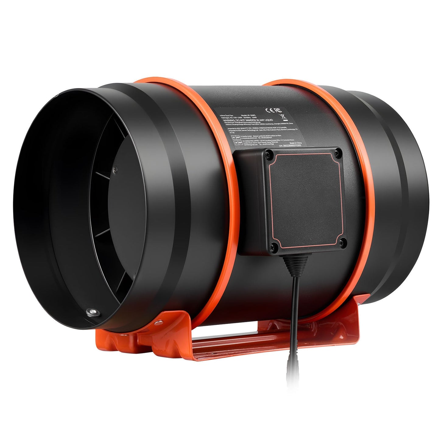 Inline Duct Fan 807 CFM 8 Inch EC Motor Ventilation Fan