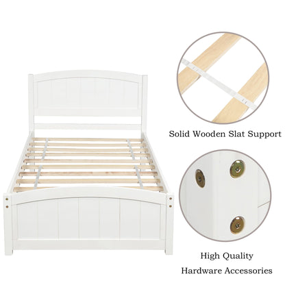 Platform Bed & Headboard, Footboard And Wood Slat Support