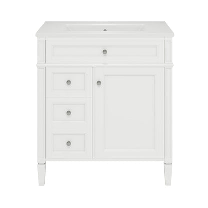 Bathroom Vanity With Medicine Cabinet, Royal Mirror Cabinet, Modern Bathroom Storage Cabinet With 2 Soft Closing Doors And 4 Drawers