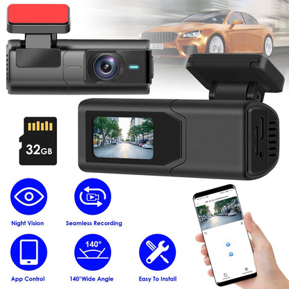 2K HD Front Dash Cam For Car With IPS Screen Night Vision Loop Recording Included 32G Storage Card 140¡ Wide Angle WiFi App Control Front Dashcam