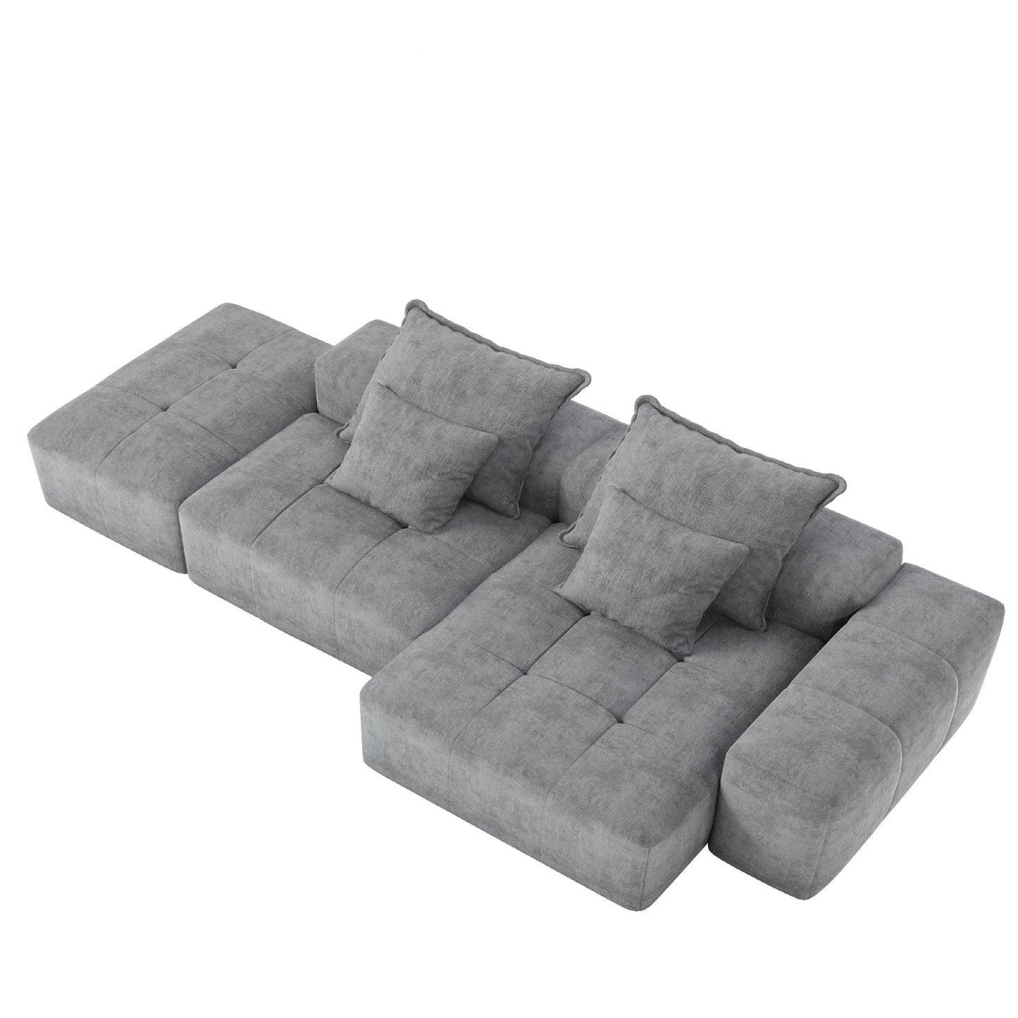 Modern Oversized DIY Combination Modular Sectional Sofa With Pillows