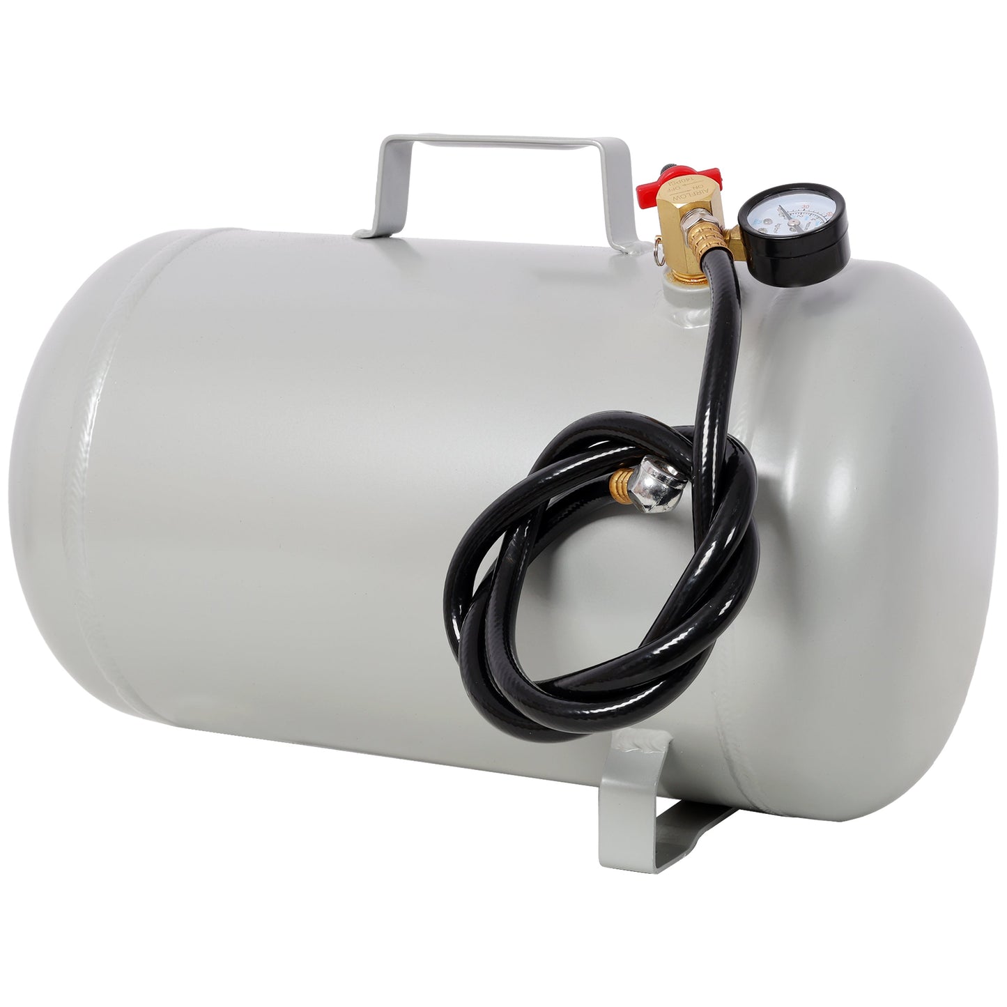 Portable 5 Gallon Aluminum Air Tank with Pressure Gauge and Hose