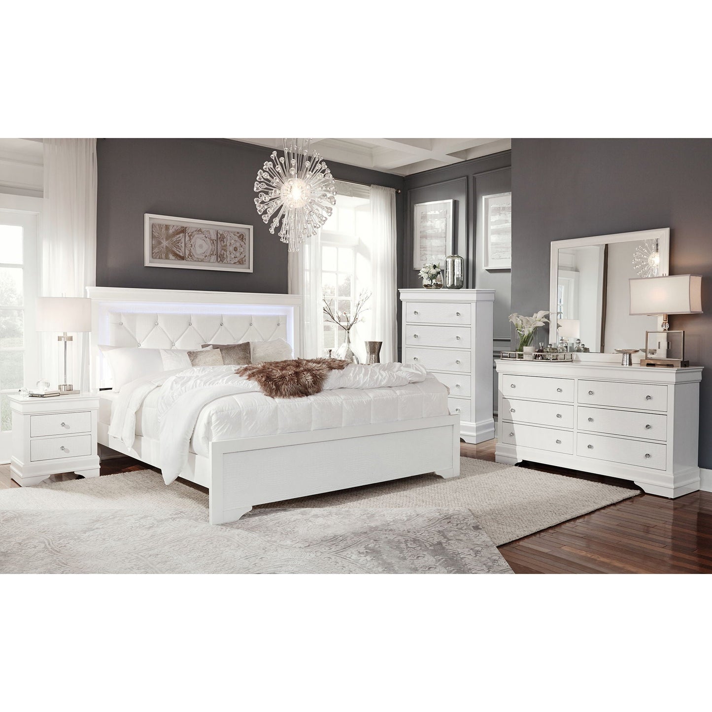 Shaker - Crocodile Metallic Nightstand