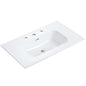 Glossy White Ceramic Integrated Sink