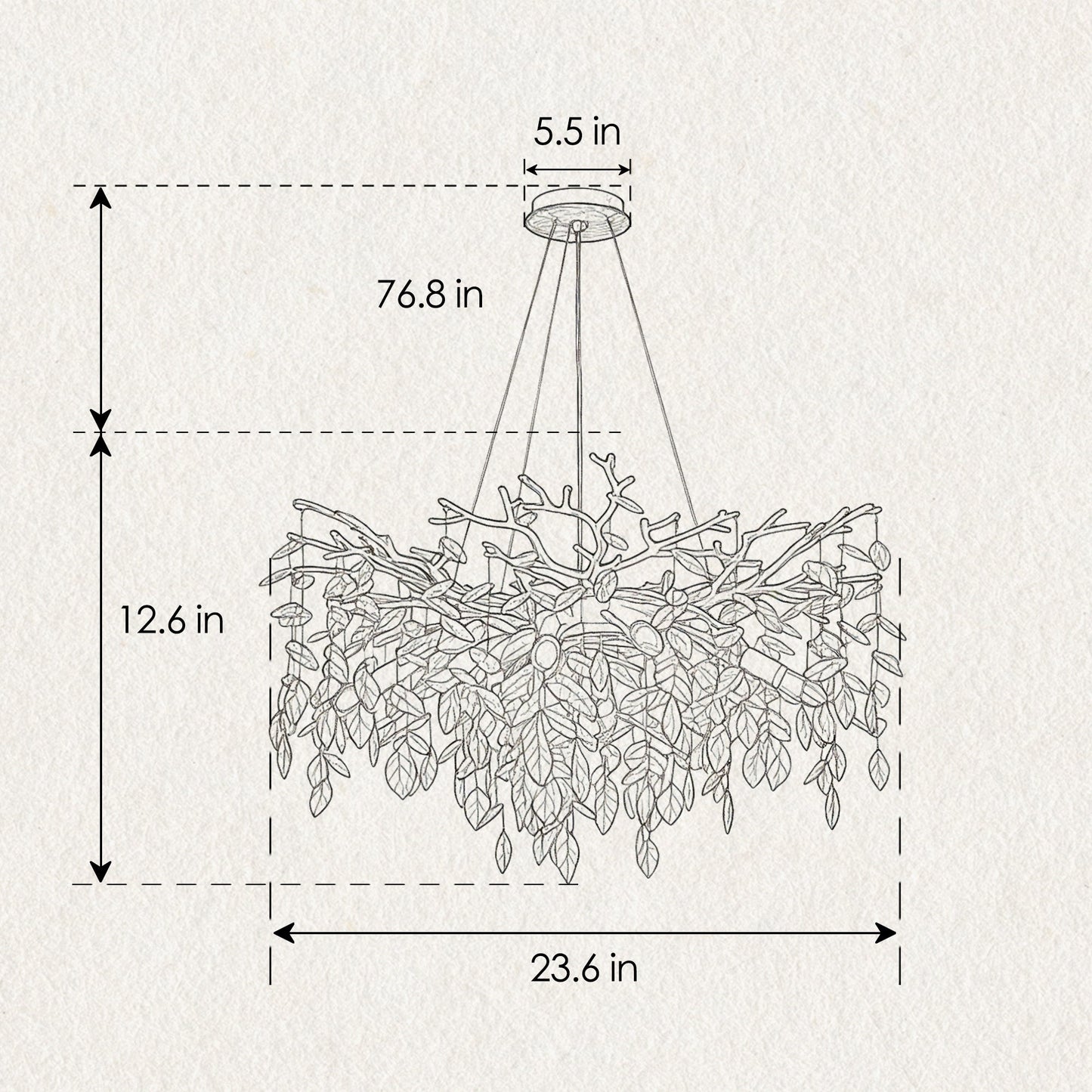 8-Light Crystal Gold Chandelier for Dining Room and Kitchen Island
