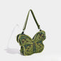 Design washed denim bag, butterfly shaped bag, punk denim bag, shoulder bag, backpack purse for women