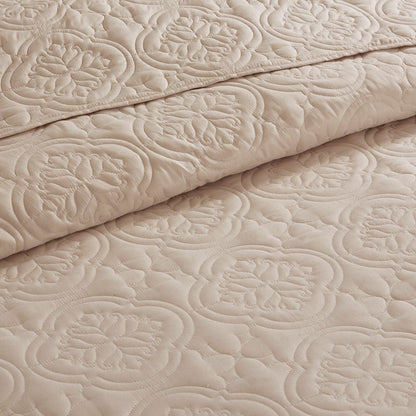 3 Piece Reversible Bedspread Set Khaki King/Cal King