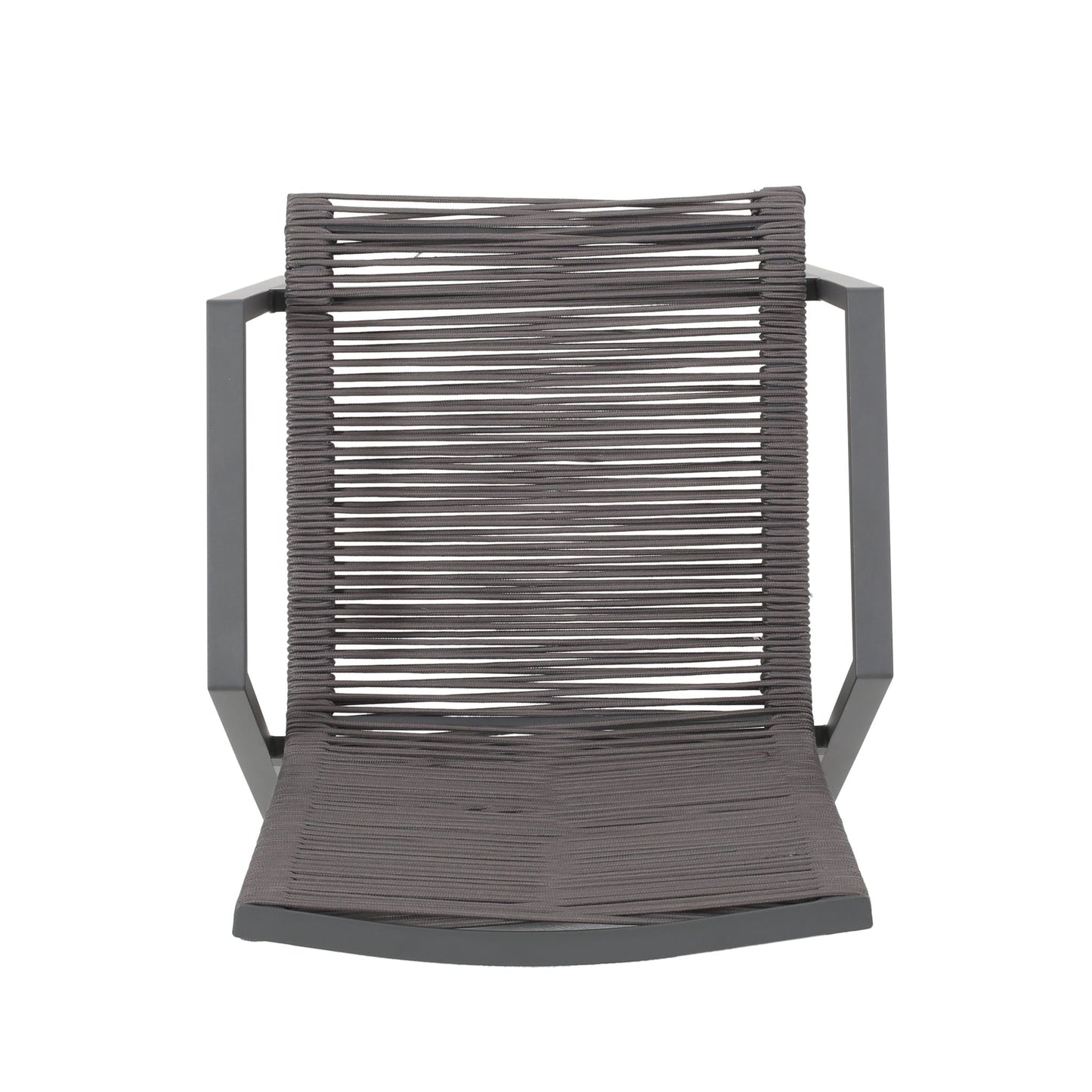 Outdoor Modern Aluminum Dining Chair Set With Rope Sea (Set of 2)