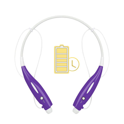 Wireless Stereo Headsets Sport Neckband Headphones In-ear Magnetic IPX4 Waterproof Earbuds w/ Built-in Mic Call Vibrate Alert Number Broadcast Running