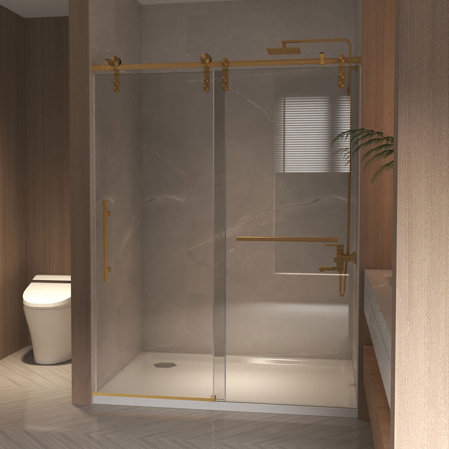 56-60" x 76" Frameless Sliding Shower Door